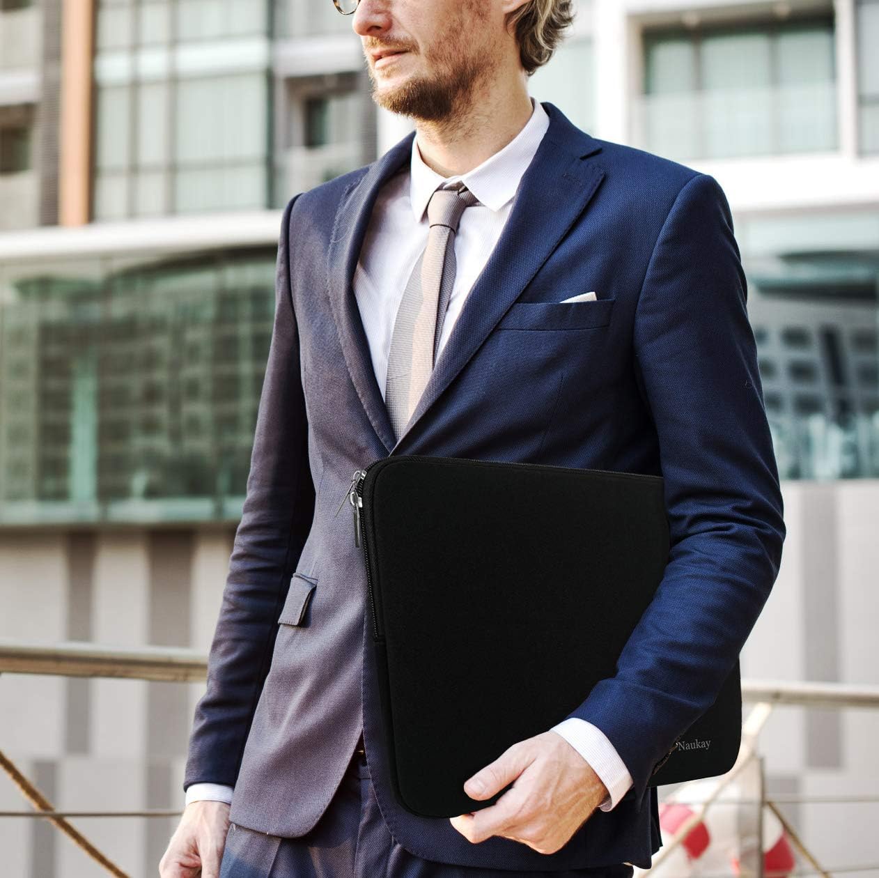 Naukay Laptop Sleeve Case, 15.6 Inch,Resistant Neoprene Notebook Computer Pocket Case/Tablet Briefcase Carrying Bag Compatible Asus/Dell/Fujitsu/HP/Sony/Toshiba/Acer- (Black)