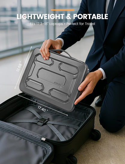 DOMISO 15.6 inch Laptop Sleeve with Handle Shockproof Computer Bag Waterproof EVA Protective Carrying Case for 15.6" Lenovo Yoga 720 IdeaPad 310 320 ThinkPad T570/Dell Inspiron 15/HP Envy 15, Black
