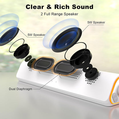 SOULION R50 Bluetooth Computer Speakers, 3.5mm PC Sound Bar for Desktop Monitor, Wired USB Powered & Colorful LED Lights with Switch Button, Surround Sound Soundbar PC Spearkers for Computer