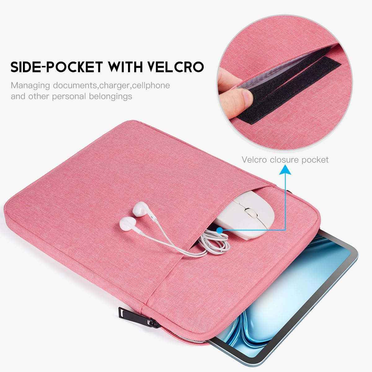 9-11 inch Tablet Sleeve Case for Fire Max 11 Tablet/Kindle Fire HD 10 Plus 10.1", iPad Pro M5 M4 /A16 11-in, iPad Air M2 M3 M4, 10.2 10.5 10.9 iPad Air, Galaxy Tab A9+ Plus, Fit Magic Keyboard -Purple