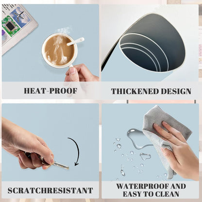 Dry Erase Desk Mat, Waterproof Desk Pad, Erasable Writing White Board for Making Plans, Non-Slip Large Desktop Protector for Office, Home, School 31"x13" (Blue)
