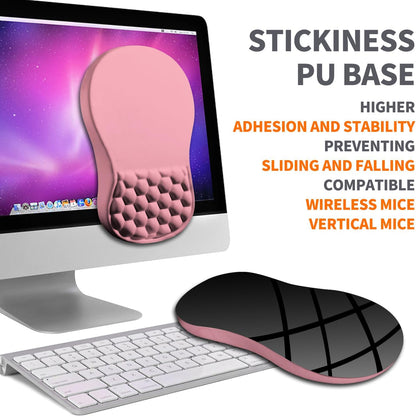 Ergonomic Joint Wrist Support Mouse Pad with Memory Foam Cushion Massage Bump, Carpal Tunnel Pain Relief Mousepad Slope Design for Wrist Rest, 11.8x7.9 in, Black