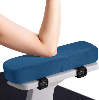 Smiry Ergonomic Office Chair Armrest Pads, Memory Foam Arm Rest Covers, Non-Slip Armrest Cushion with Adjustable Buckles and Straps, Elbow Relief for Desk, Gaming & Wheelchair (Black, Set of 2)