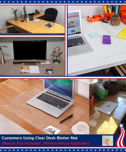 24 X 60 Inch XL Desk Mat Desktop Protector Non-Slip PU Leather Desk Pad Blotter Laptop Computer Gaming Keyboard Mouse Pad Writing Mat Desk Cover for Women Men Kids Girls Rctangular Waterproof Black