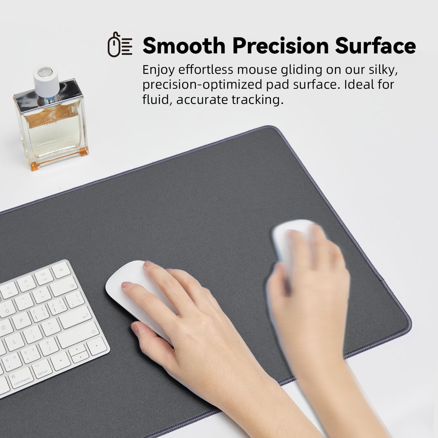 Reniteco Waterproof Large Gaming Mouse Pad with Durable Stitched Edges, Non-Slip Rubber Base, Grainy Jacquard Mouse Mat Desk Pad for Home Office Gaming, 31.5''x11.8''x0.12'', Matte Beige