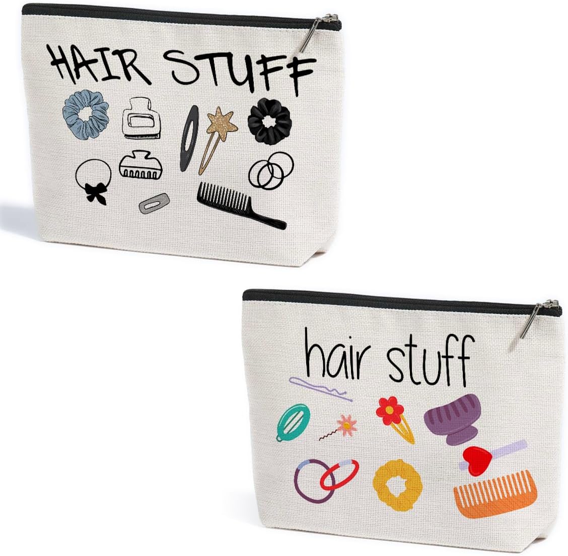 ZHAMEN 2 Pcs Cables Chargers Makeup Bag, Organizer Portable Pouch Purse Travel Essentials Organizer Cosmetic Bags for Women, Roomy Travel Makeup Toiletries Accessories, Birthday Gifts for Women