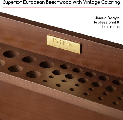 MEEDEN PRO Paint Brush Holder - Wooden Paints Brush Organizer - Paint Brushes Holder for Artist - Art Supply Storage for Desk, Arts and Crafts