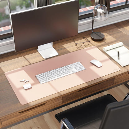 Smead Desk Pad, Vegan Leather Desk Mat with Non-Slip Faux Suede Backing, Perfect Desk Organizer for Office Decor, 31.5” x 15.7” Medium, Sandstone (64831)