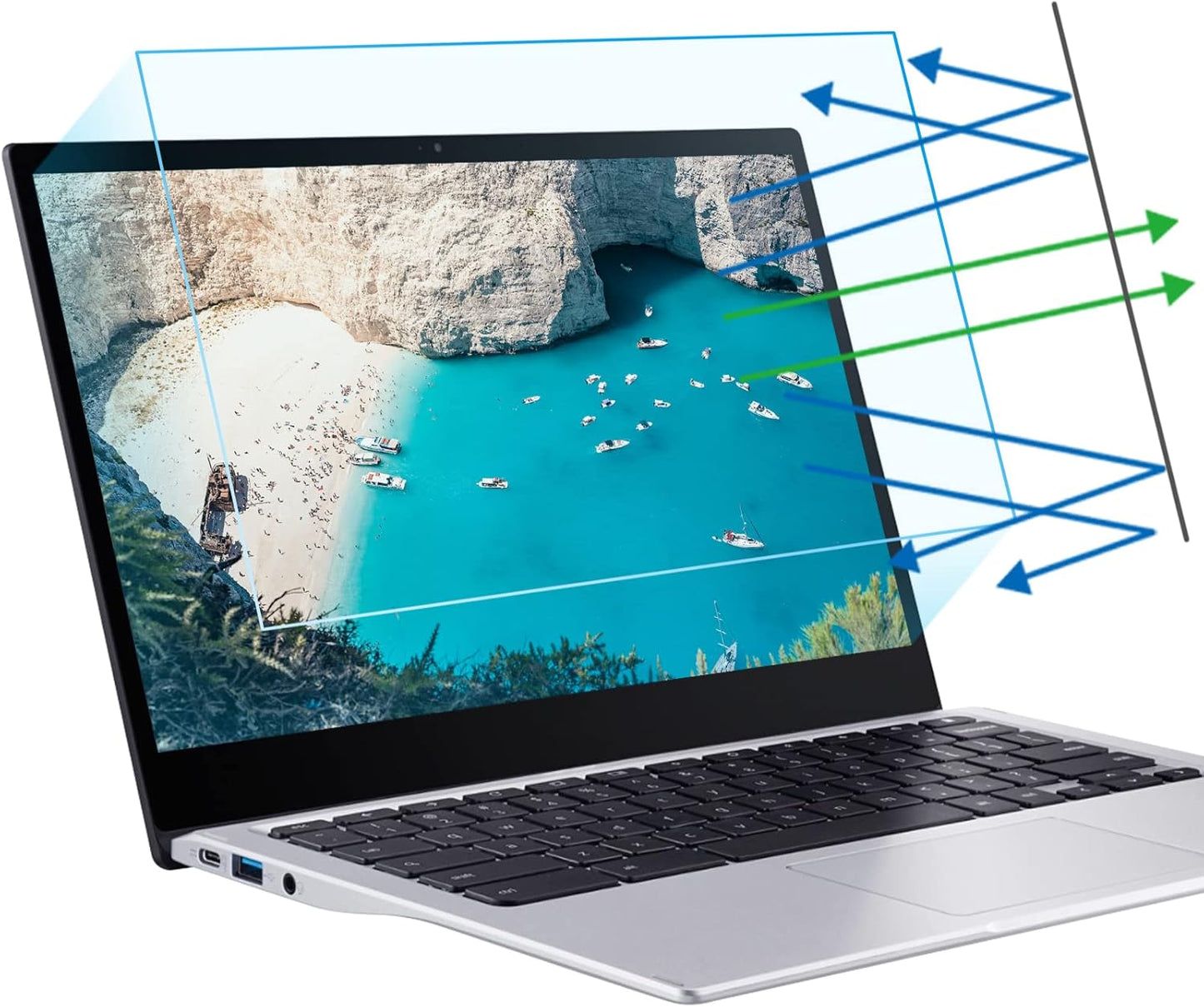 F FORITO 2-Pack 15.6 Inch Anti Blue Light Laptop Screen Protector, Eye Protection Anti Glare Matte Computer Screen Cover for 15.6" Laptop with 16:9 Aspect Ratio, Reduce Eye Strain and Touch Sensitive