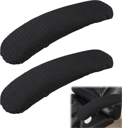 Vin Beauty Office Chair Armrest Covers, 2Pcs Office Removable Arm Rest Covering, Elastic Chair Armrest Covers, Office Seat Hand Rest Protector, Arm Covers Protectors for Office Chair(Black)