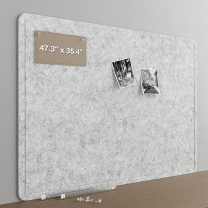 Large Felt Bulletin Board for Wall, 24"x18" Frameless Picture Board, Soft Felt Cork Board for Office, Home Planning & Office Wall Decor, Easy Install Pin Board