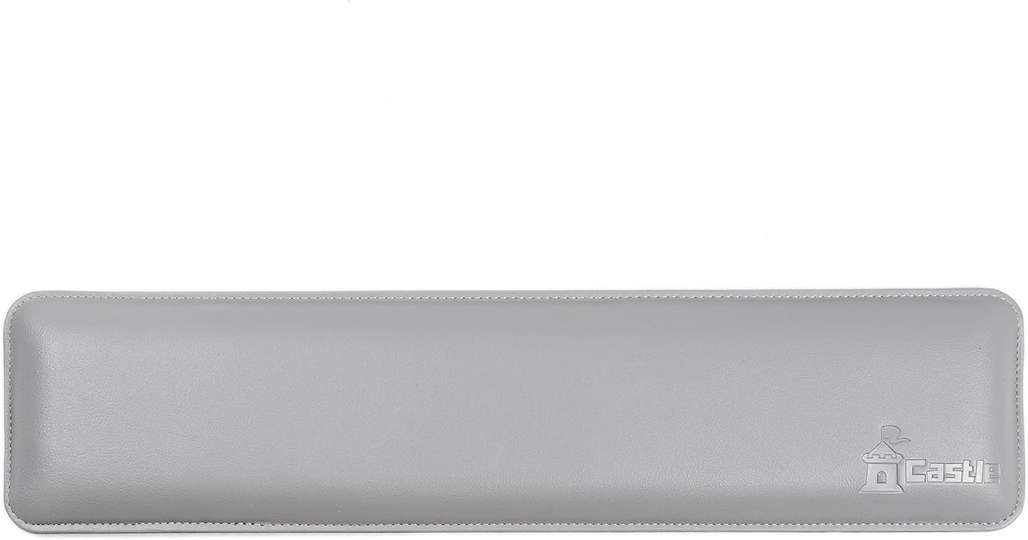 Bailey Compact by Castle - Wrist Rest for Keyboards with Around 61 Keys - Leather Ergonomic Computer Extra Firm Keyboard Wrist Support for Typists, Gaming, Heavy Office Use (Stone, Compact Size)
