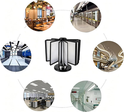 Rotating Desk Flip File Holder, 20 Panels Desktop Reference Organizer, 40 Sheet Capacity, 360° Swivel Base, A4 Catalog Display Rack for Office, Laboratory & Restaurant(4 PCS)