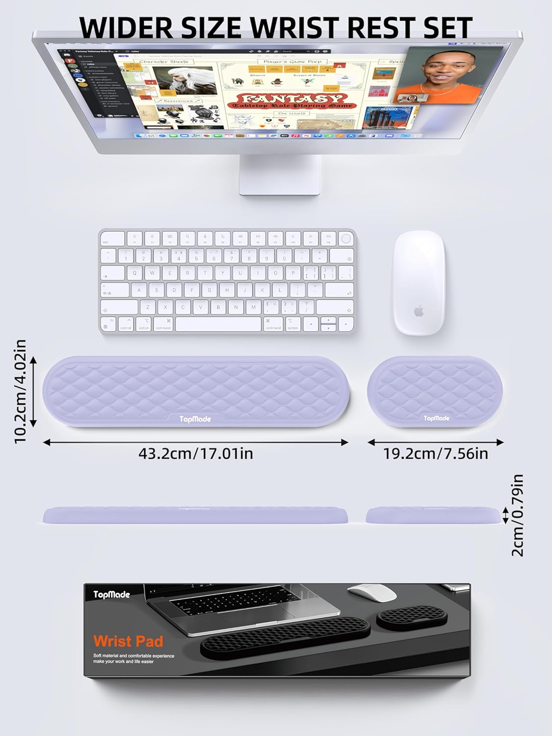 TopMade Keyboard Wrist Rest, Cooling Gel & Upgrade Soft Memory Foam Design Wrist Support for Keyboard, Full-Size Keyboard Hand Rest Pad, Ergonomic Palm Rest for for Long Hours of Work, Gaming, Black