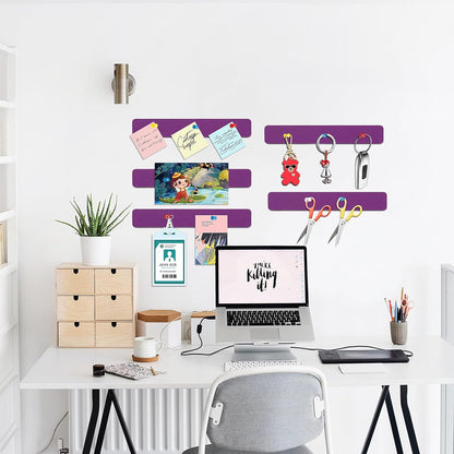 Felt Pin Board Bar Strips Bulletin Board for Bedrooms Offices Home Wall Decoration, Notice Board Self Adhesive Cork Board with 35 Push Pins for Paste Notes, Photos, Schedules