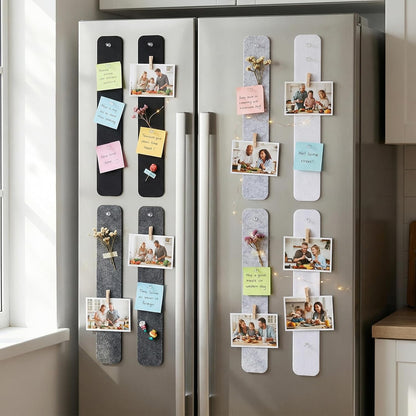 Thboxes 5 Pack Felt Bulletin Board Strips, 13x2 Inch Self Adhesive Felt Pin Boards with 30 Pushpins, Cork Board for Walls Home Office Decor(Black)