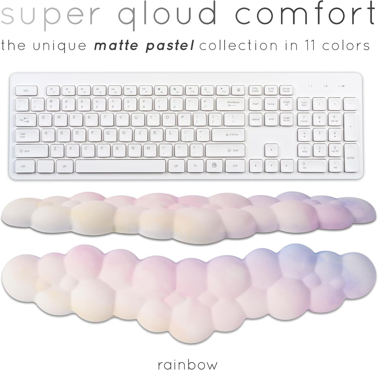 Purple Cloud Keyboard Wrist Rest – Create-ables Qloud Purple Wrist Rest for Computer Keyboard and Mouse, Ergonomic Memory Foam Wrist Pad with Non-Slip Base, Includes Cloud Mouse Pad
