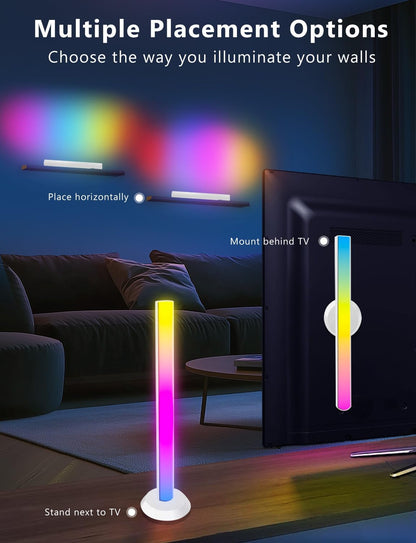 DAYBETTER Smart LED Light Bars, RGB Light Bar, 14 Inches TV Backlights with Scene and Music Modes, Smart Light Bars with Multiple Placement Options, Mood Lighting, PC Gaming Light Bar for Room Decor