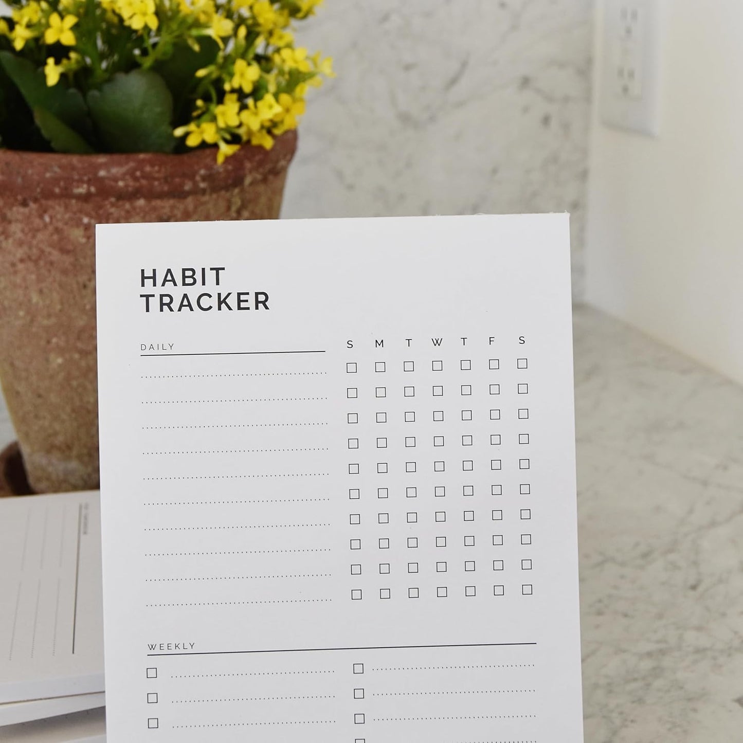 Habit Tracker Planning Pad 5.5 x 8.5"" To-Do List Notepad with Task Organizer. Perfect for office, home and work organization. 50 tear off sheets by Todaisy Paper., White