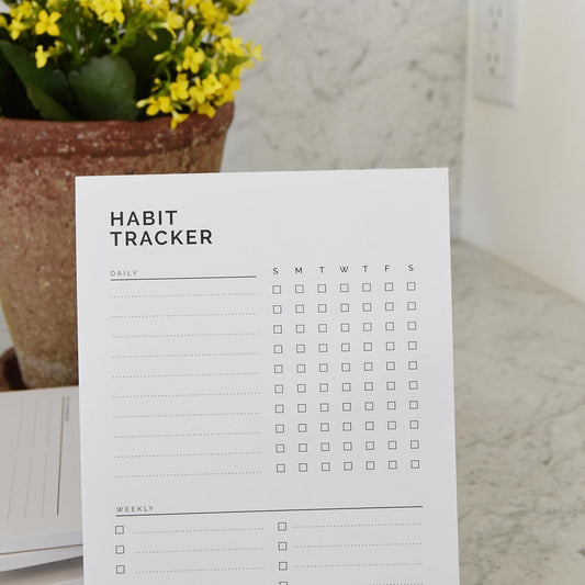 Habit Tracker Planning Pad 5.5 x 8.5"" To-Do List Notepad with Task Organizer. Perfect for office, home and work organization. 50 tear off sheets by Todaisy Paper., White