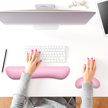 Dapesuom Mouse Wrist Rest, Ergonomic Memory Foam Mouse Wrist for Computer Desk Mats Support, PU Leather Hand Rest Pad Cushion for Gaming, Laptop, Men, Women, Pain Relief & Easy Typing, Black