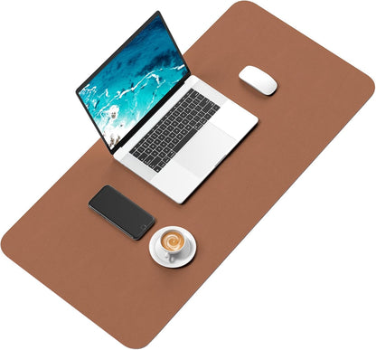 Hsurbtra Desk Pad, 23.6" x 13.8" PU Leather Desk Mat, M Extended Mouse Pad, Waterproof Desktop Blotter Protector, Non-Slip Ultra Thin Small Laptop Keyboard Writing Mat for Office Home, Pink