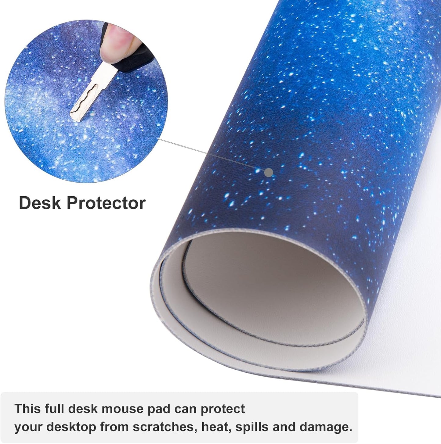 QIYI Large Mouse Pad, Cute Pink Desk Mat for Desktop, Women Girls PU Leather Desk Pad Waterproof Gaming Mousepad, Rose Gold Marble Computer Protector Writing Pad for School Office Home 31.5" x 15.7"