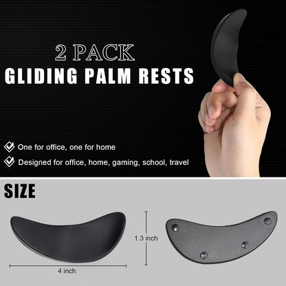 JIKIOU Right-Handed Truly Ergonomic Wrist Rest for Mouse 2 Pack, Carpal Tunnel Support, Pain Relief, Anti-Fatigue, Easy Glide, Office Computer Laptop Gaming Black