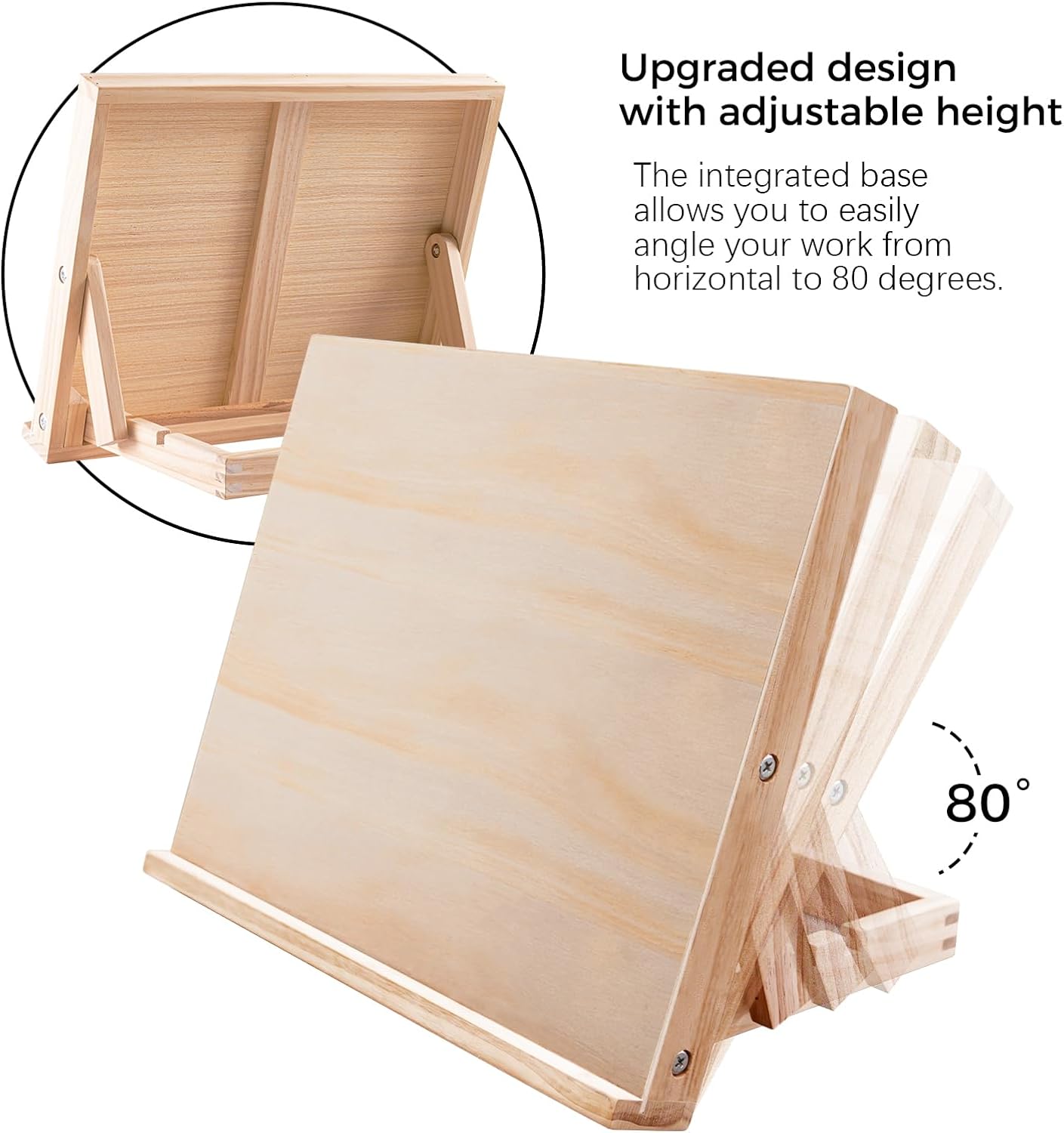 koseibal Art Easel for Painting, Tabletop Wooden Easel Stand，Adjustable Angle Portable Easel for Canvas, Ipad, Book, Artwords Display （2 Pack）
