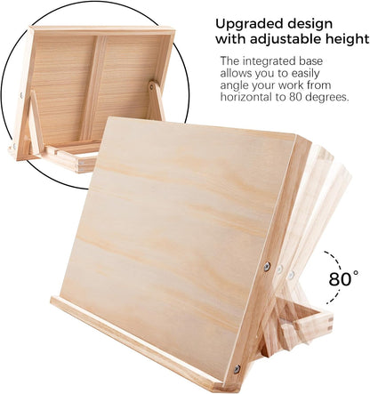 koseibal Art Easel for Painting, Tabletop Wooden Easel Stand，Adjustable Angle Portable Easel for Canvas, Ipad, Book, Artwords Display （2 Pack）