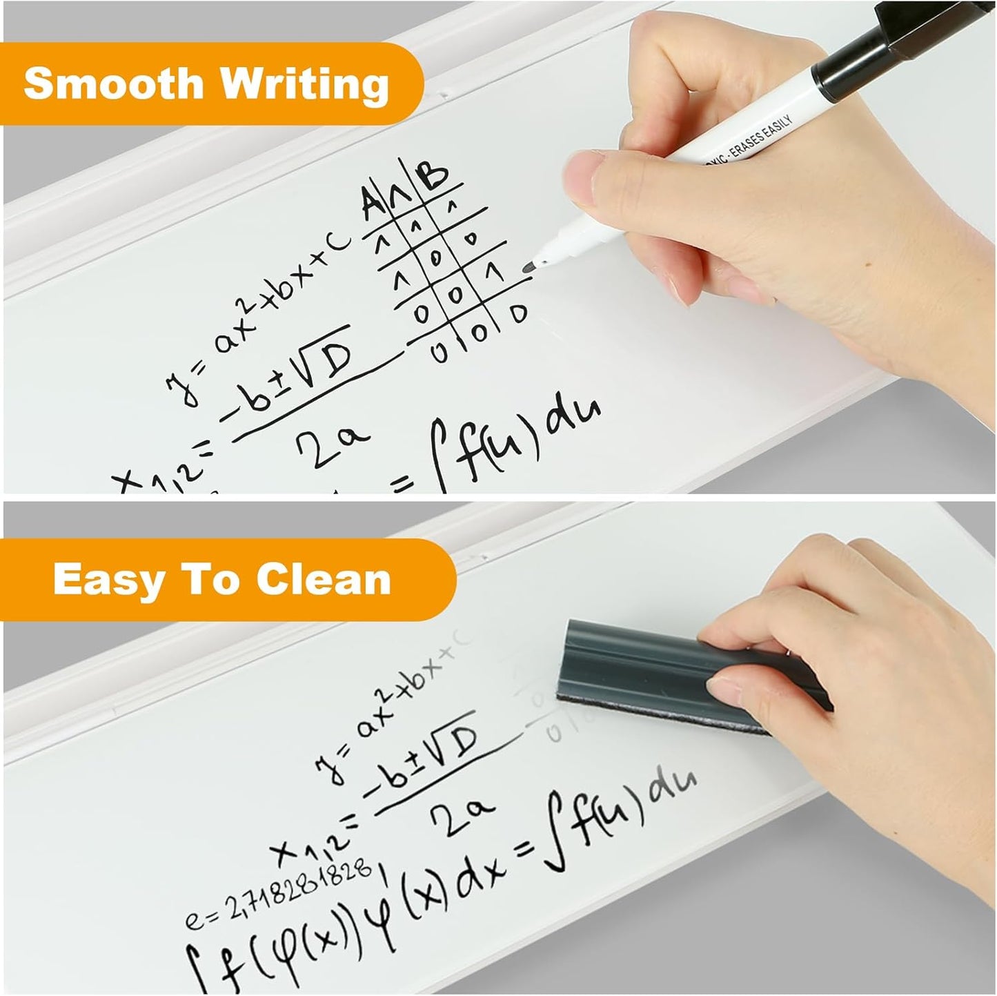 Small Glass Desktop Whiteboard Dry Erase Board, Desk Board Buddy Computer Keyboard Stand to-do List Memo Notepad White Organizers with 2 Markers, 1 Eraser for Office, Home, School Supplies