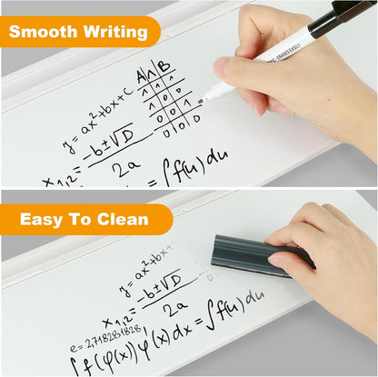 Small Glass Desktop Whiteboard Dry Erase Board, Desk Board Buddy Computer Keyboard Stand to-do List Memo Notepad White Organizers with 2 Markers, 1 Eraser for Office, Home, School Supplies