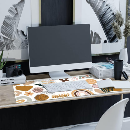 iCasso Desk Cover Mat, Office Mouse Pad, Desk Protector Mat, Extra Large Matt for Desktop,Anti-Slip XXL Big Mousepad with Stitched Edges for Computer Keyboard Retro Black - Colors B