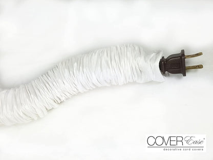 Cream COVEREase Lamp Cord Cover 9 ft Faux Silk Fabric Cover - Cable Sleeve, Wire Cover, Cord Hider for Cable Management for Electrical Lighting Fixtures. (1 PK)