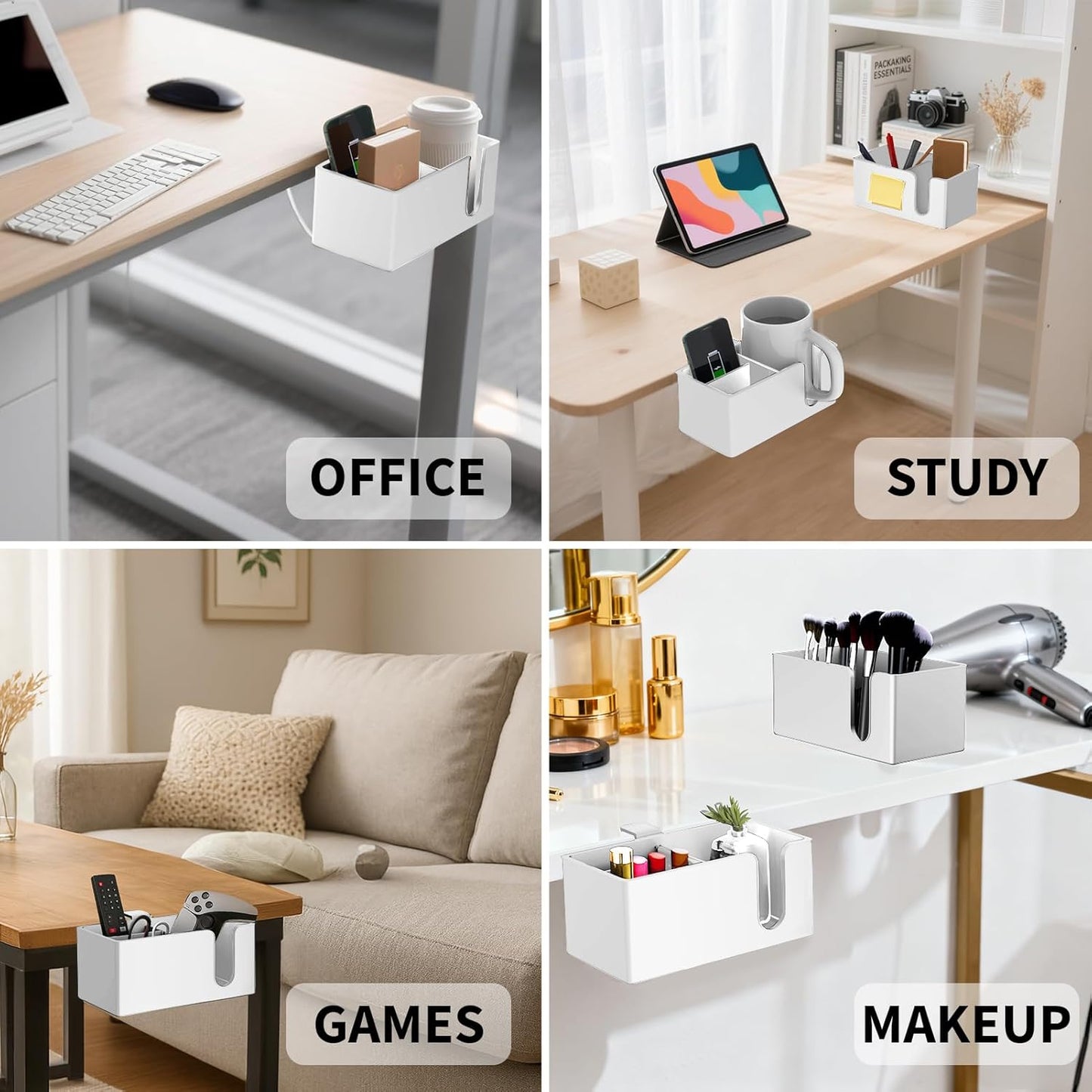 Deeper Desk Cup Holder, OOKUU Anti-Spill Cup Holder for Desk or Table, Sturdy and Durable, Easy to Install, Enough to Hold Coffee Cups, Water Bottles, Gaming PC Office Accessories, Black