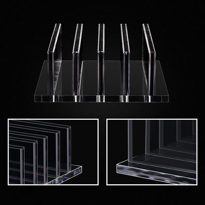 Frienda 1 Piece 4-Compartment Acrylic Vertical Laptop Stand, Can Accommodate with a Thickness of Less Than 2 cm, Fits Most Laptop (Black)