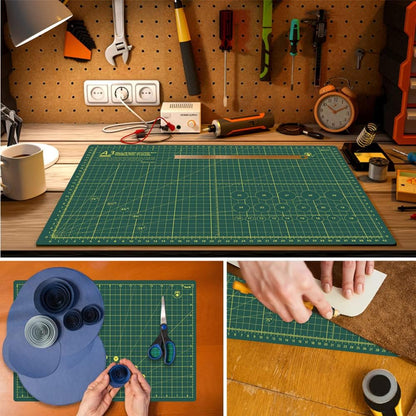 HEADLEY TOOLS 18" x 24" Thickened Self Healing Cutting Mat, A2 Rotary Cutting Sewing Mat for Crafts, Double Sided 5-Ply Table Cutting Board for Fabric Quilting Leather Arts Hobby Project, Grey/Black