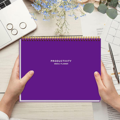 Weekly Productivity Planner - 8.5" x 11" Dashboard Desk Notepad Has 6 Focus Areas to List Tasks for Goals, Projects, Clients, Academic or Meal-Organize Your Daily Work Efficiently, 54 Weeks, Green