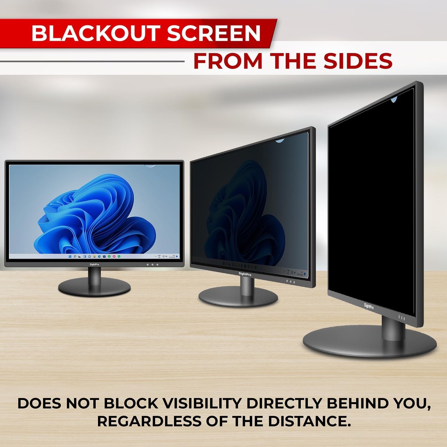 SightPro 24 Inch 16:9 Computer Privacy Screen Filter for Monitor - Privacy Shield and Anti-Glare Protector