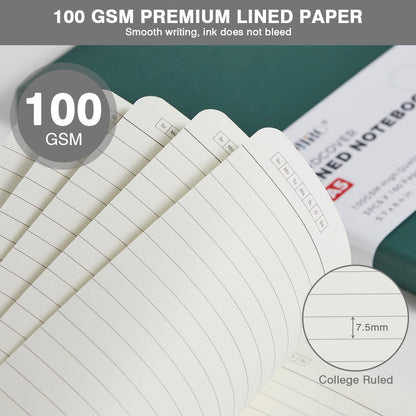 NIRMIRO 3 Pack Pocket Notebook Journals, Small Notepad Notebooks for Note Taking, A6 Mini Note pads with Pen Holder, 408 Lined Pages, 3.7" x 5.7", Black, Brown, Blue