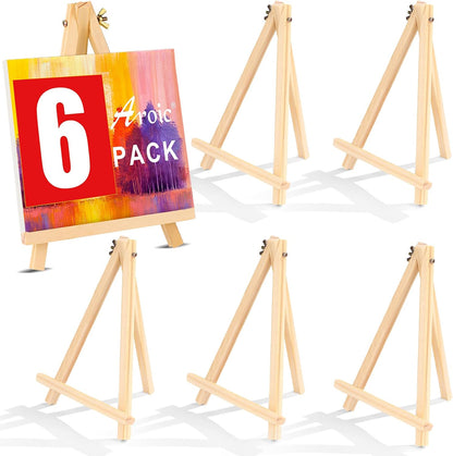 12 Pack 9 Inch Wood Easels, Easel Stand for Painting Canvases, Art, and Crafts, Tripod, Painting Party Easel, Kids Student Tabletop Easels for Painting, Portable Canvas Photo Picture Sign Holder