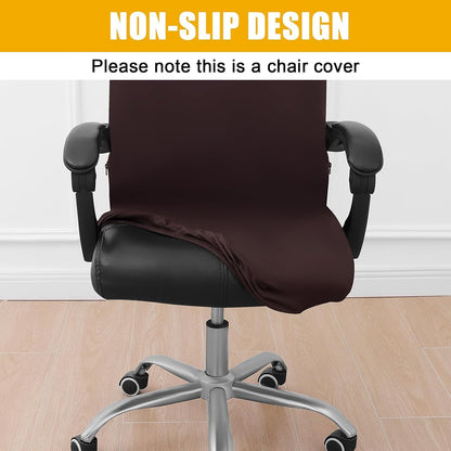 Smiry Stretch Printed Office Chair Armrest Covers, 2 Pcs Soft Fit Removable Washable Computer Desk Chair Arm Covers Protector, Black