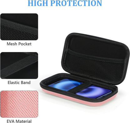Portable Protection Hard EVA Case for External Battery, Cell Phone, GPS, Hard Drive, USB/Charging Cable, Small Carrying Bag Mesh Inner Pocket, Zipper Enclosure, Universal Travel Pouch Bag