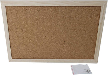 Mini Cork Bulletin Board Wood Framed 12 x 8 Inch for Home, Office or Dorm