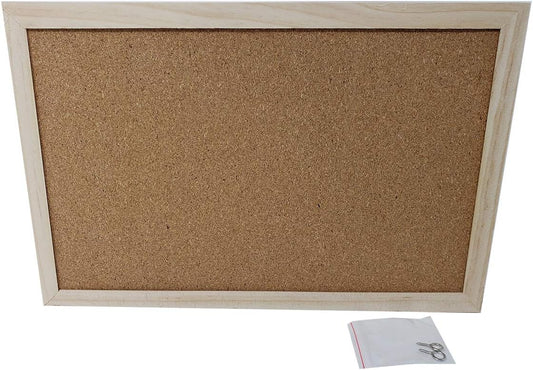 Mini Cork Bulletin Board Wood Framed 12 x 8 Inch for Home, Office or Dorm