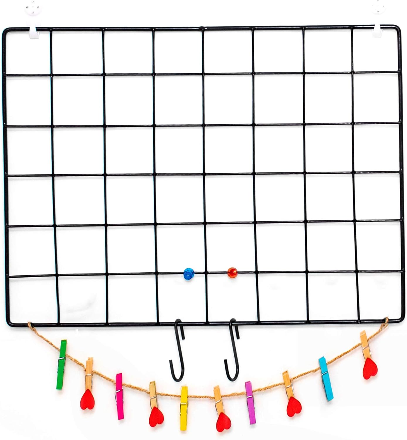 ODOXIA 2 Pack Wire Wall Grid Panel | Photos & Pictures Display Grid Wall Panels | Black, Magnetic & Metal Grid | Photo Grid Wire Board | Hanging Home, Office & Kitchen Decor