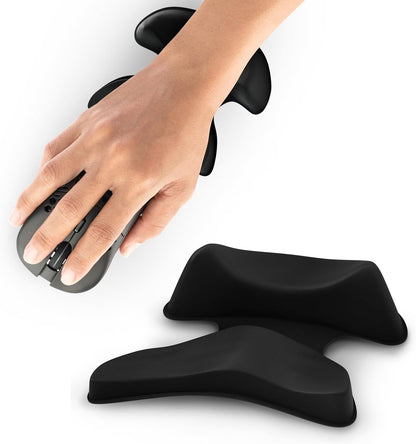 GlideX r2.0 Ergonomic Mouse Wrist Rest – Compact Sliding Wrist Pad with Low Profile Design for Desk Laptop Travel, Fits Small to Medium Hands (Black)