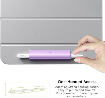 ELETIUO Silicone Pencil Holder Sleeve,Compatible with Apple Pencil (USB-C),Apple Pencil 1st/ 2nd Generation,Strong Adhesive Sticky Attached to iPad Case for Stylus Pens,Black