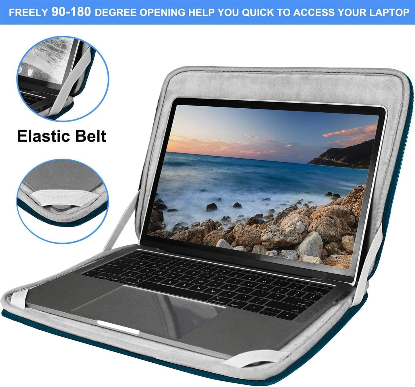 Laptop Sleeve 15.6 Inch, Durable Shockproof Protective Cover Flip Case Briefcase Carrying Computer Bag Case Compatible with 15.6 Inch HP, ASUS, Lenovo, Acer, Notebook, Computer, Black