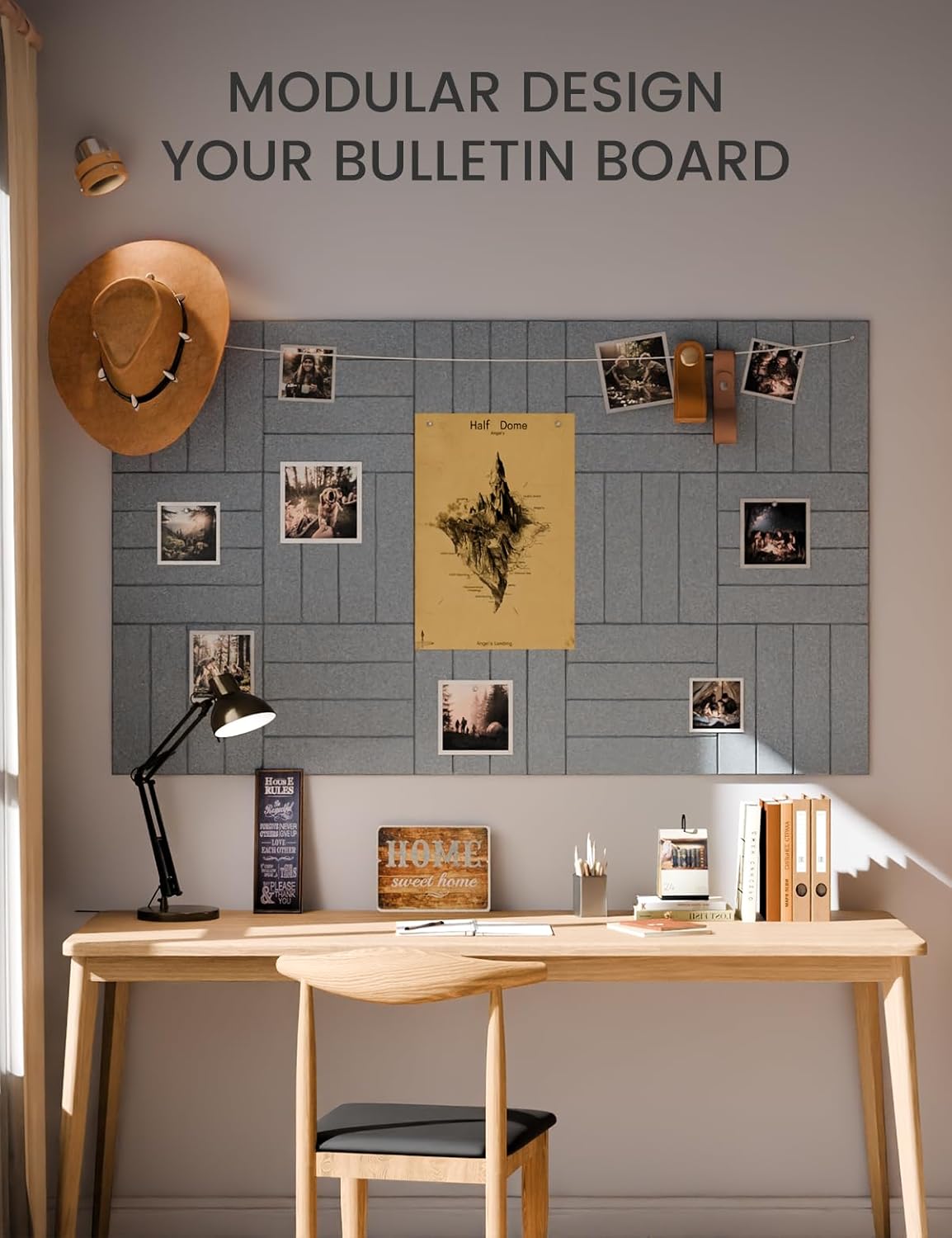Fluxynara Large Felt Bulletin Board 48" x 36" Cork Board Alternative-12 Pack with 70 Safe Removable Adhesive Tabs, Cork Boards for Walls Cork Board for Home Office Classroom Pin Board (Oatmeal)